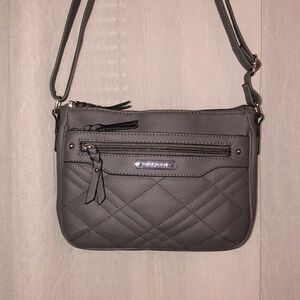 Rosetti Charcoal Gray Faux Leather Crossbody Bag Purse